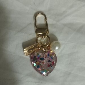 Nwt Cool Gold Speckled Heart Key Chain/ Bag Tag